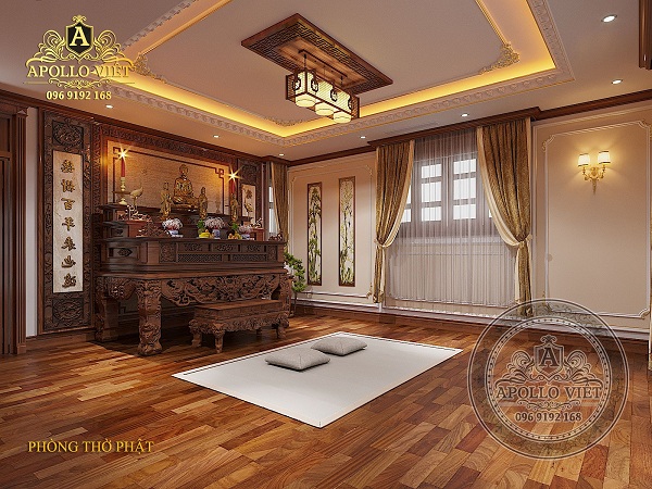 Lưu ý thiết kế phòng thờ phật trong ngôi biệt thự tân cổ điển